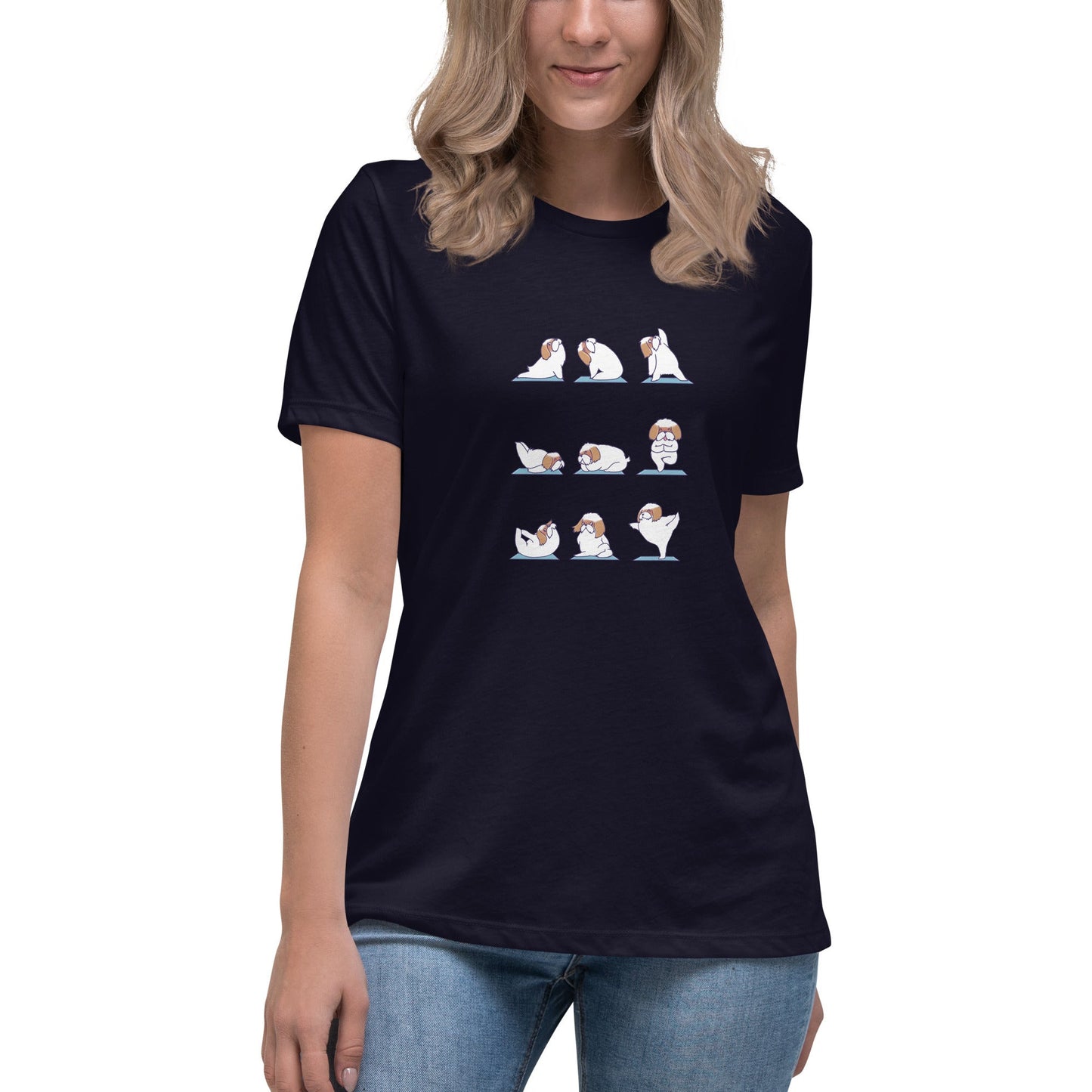 Shih Tzu Doing Yoga Women's Relaxed T-Shirt