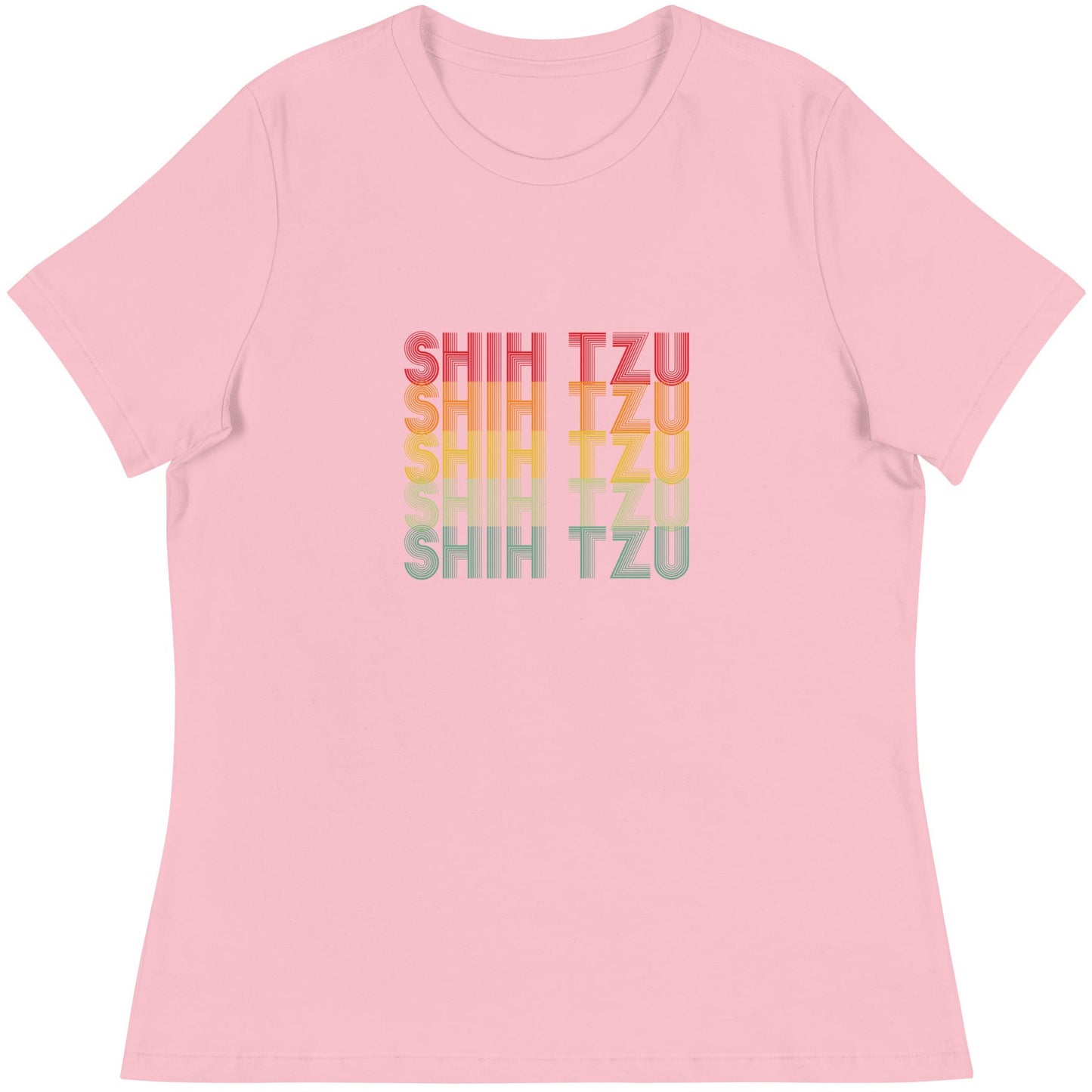 Shih Tzu Typographical Retro Women's Relaxed T-Shirt